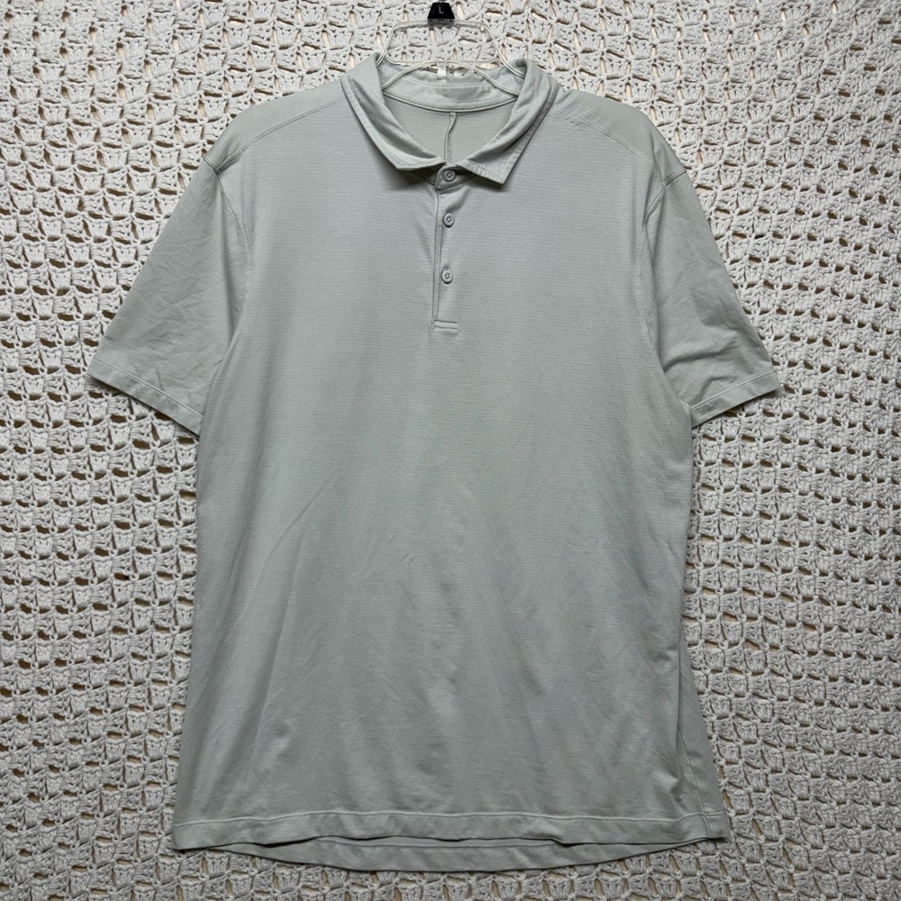 Lululemon Performance Polo Shirt Men Size XL Gray Vented